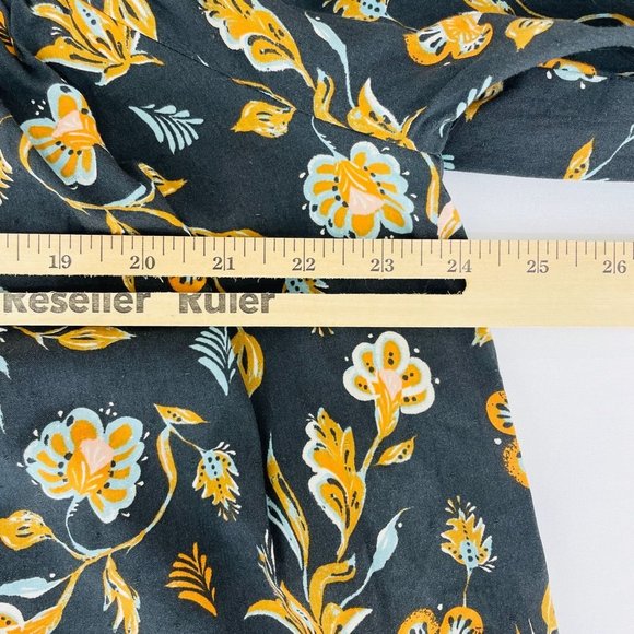 Universal Thread Women Top Medium Long Sleeve Tie Front Blouse Gray Floral New - Picture 6 of 8